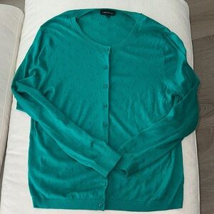 Lord & Taylor Teal Textured Knit Cardigan - XL